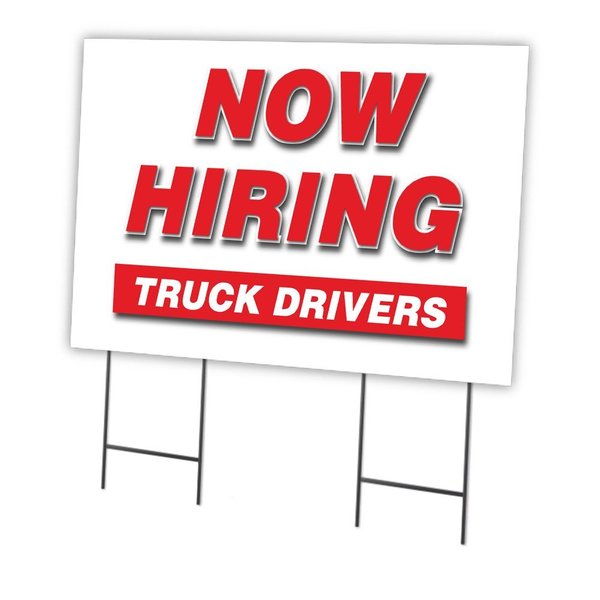 Signmission Now Hiring Truck Drivers Yard Sign & Stake outdoor plastic coroplast window, C-2436 TRUCK DRIVERS C-2436 TRUCK DRIVERS